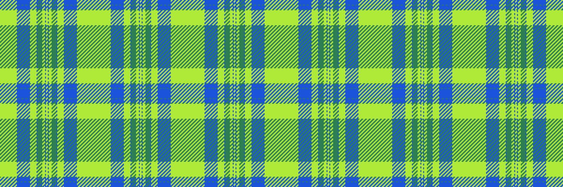 punk dai un'occhiata tessile sfondo, sovrapposto plaid tessuto . indietro per scuola senza soluzione di continuità struttura modello tartan nel verde e blu colori. vettore