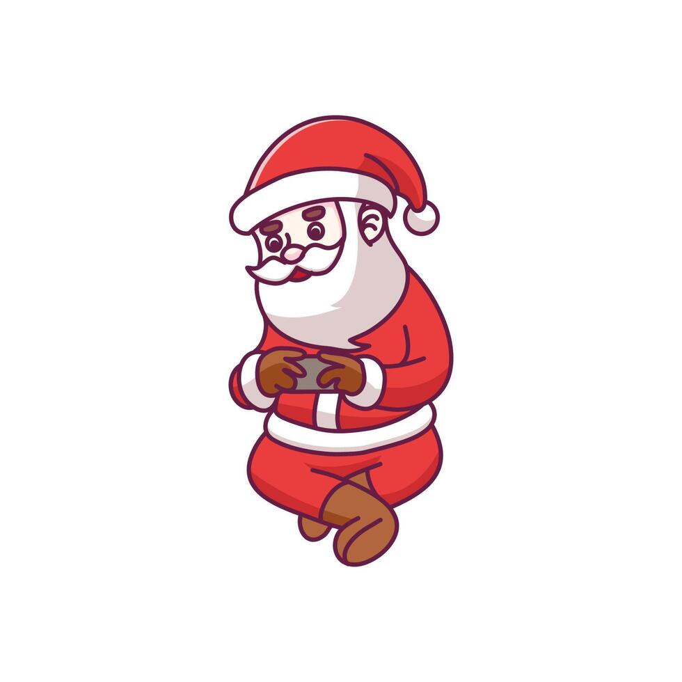 carino Santa Claus giocando gioco vettore