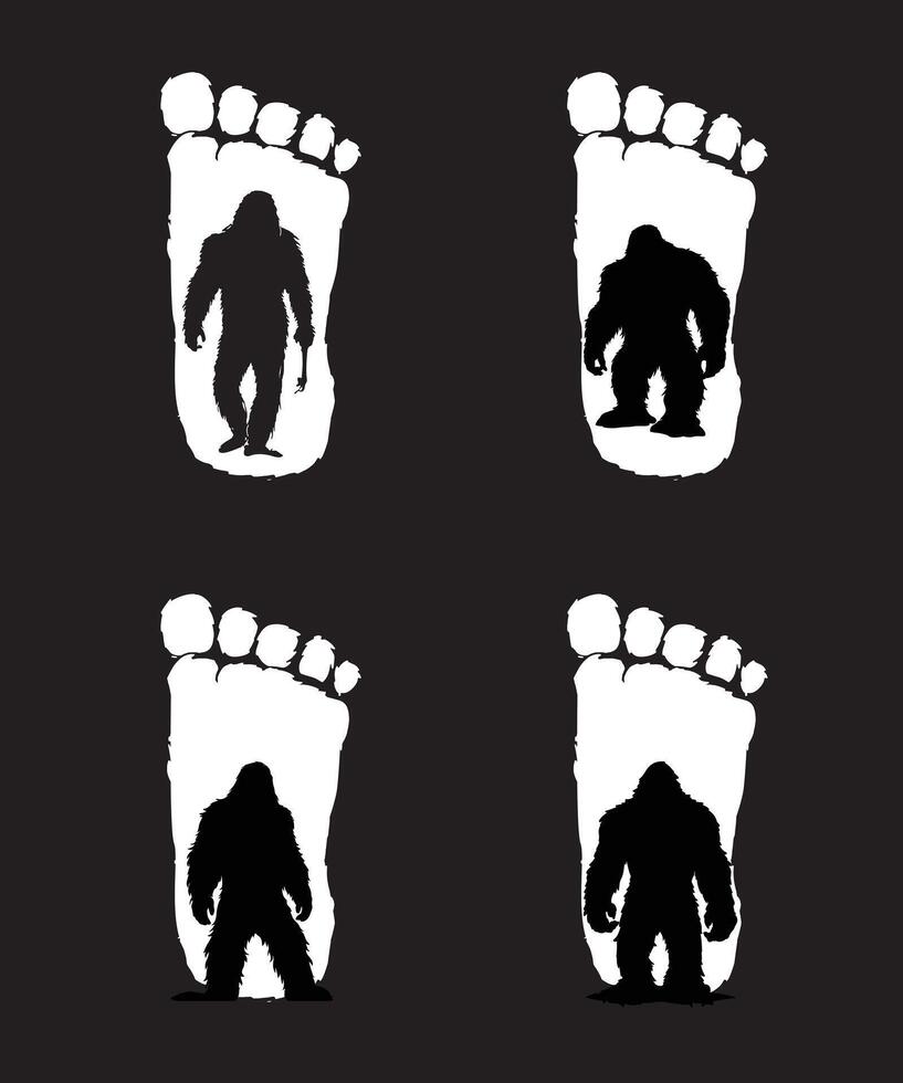 bigfoot silhouette design vettore