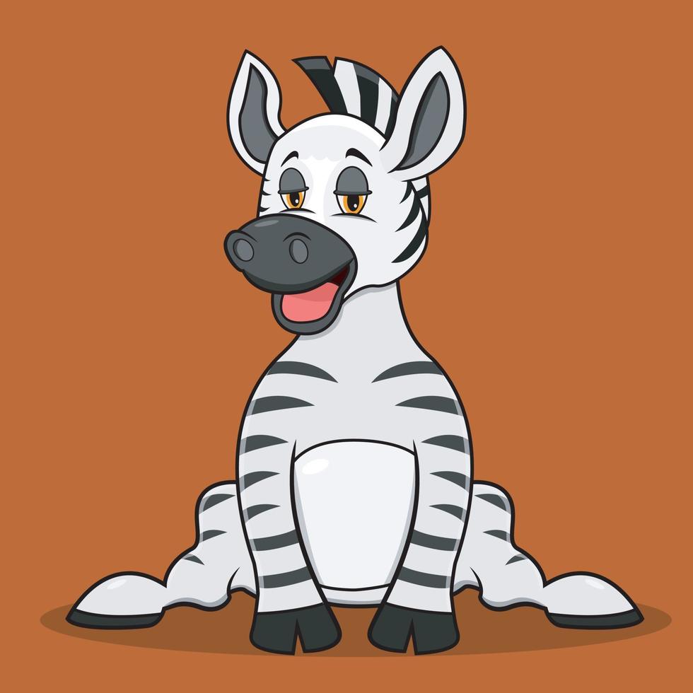 personaggio zebra con espressione rilassata vettore