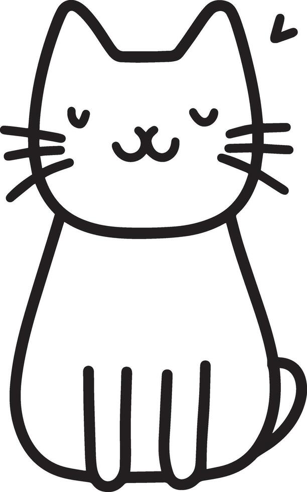 semplice linea disegno di gatto vettore