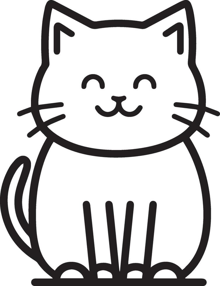 semplice linea disegno di gatto vettore