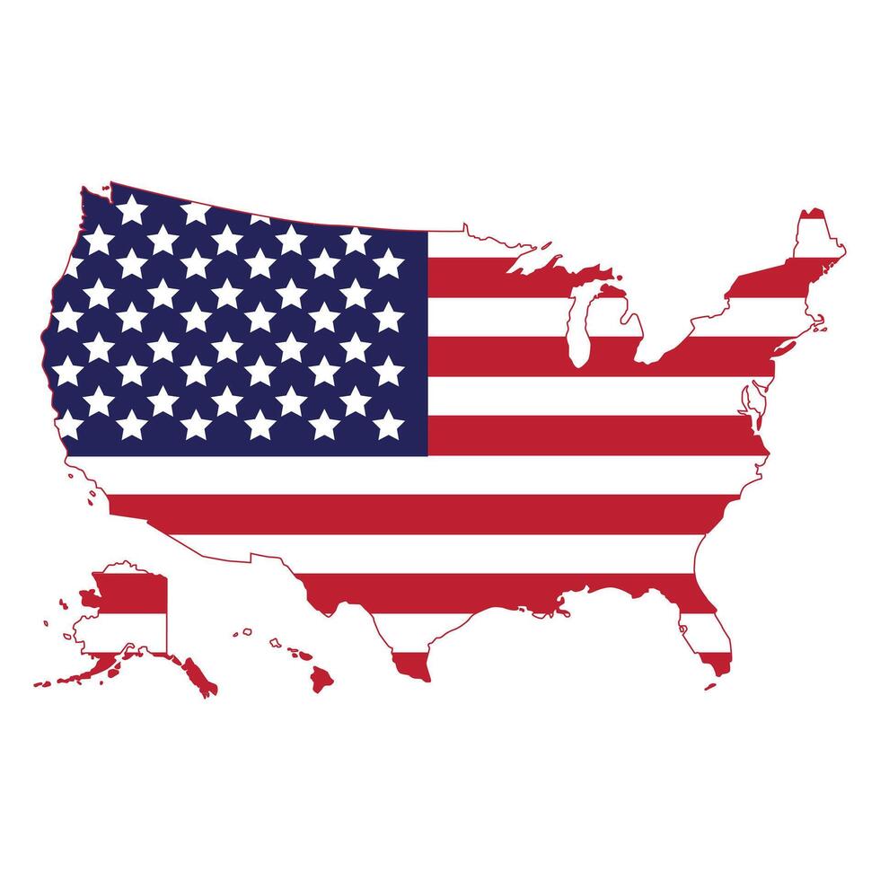 unito stato America carta geografica bandiera design illustrazione gratuito modificabile per design modello di Stati Uniti d'America nazione Materiale vettore