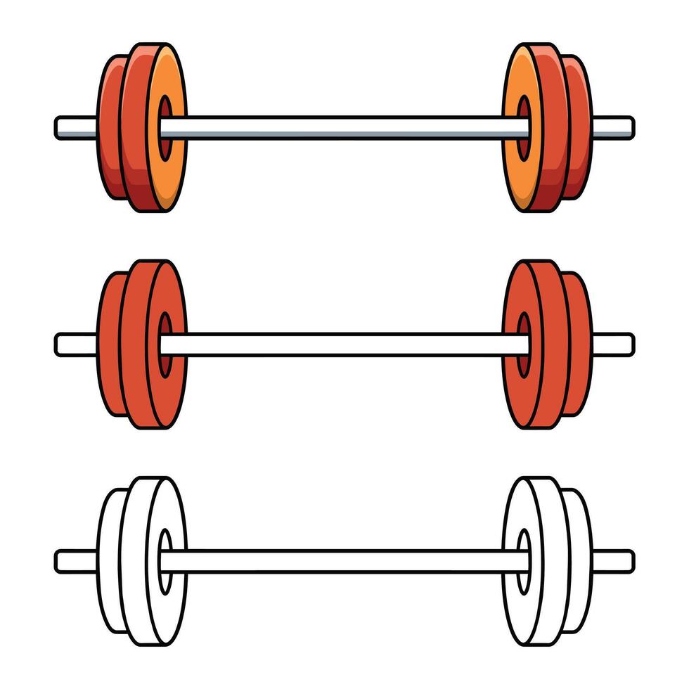 impostato sollevamento pesi manubrio design elemento illustrazione vettore