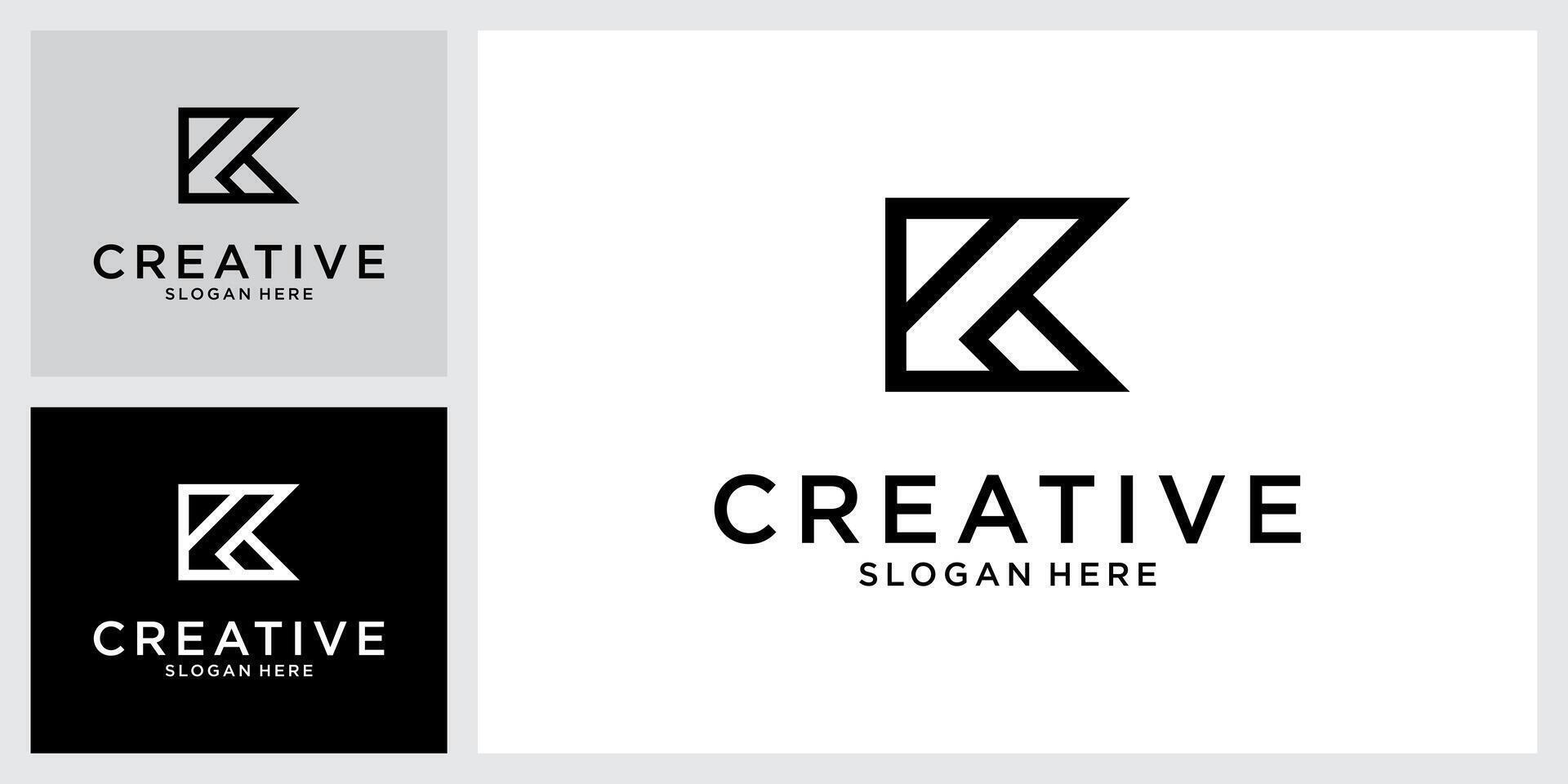 iniziale lettera K o kk logo design vettore