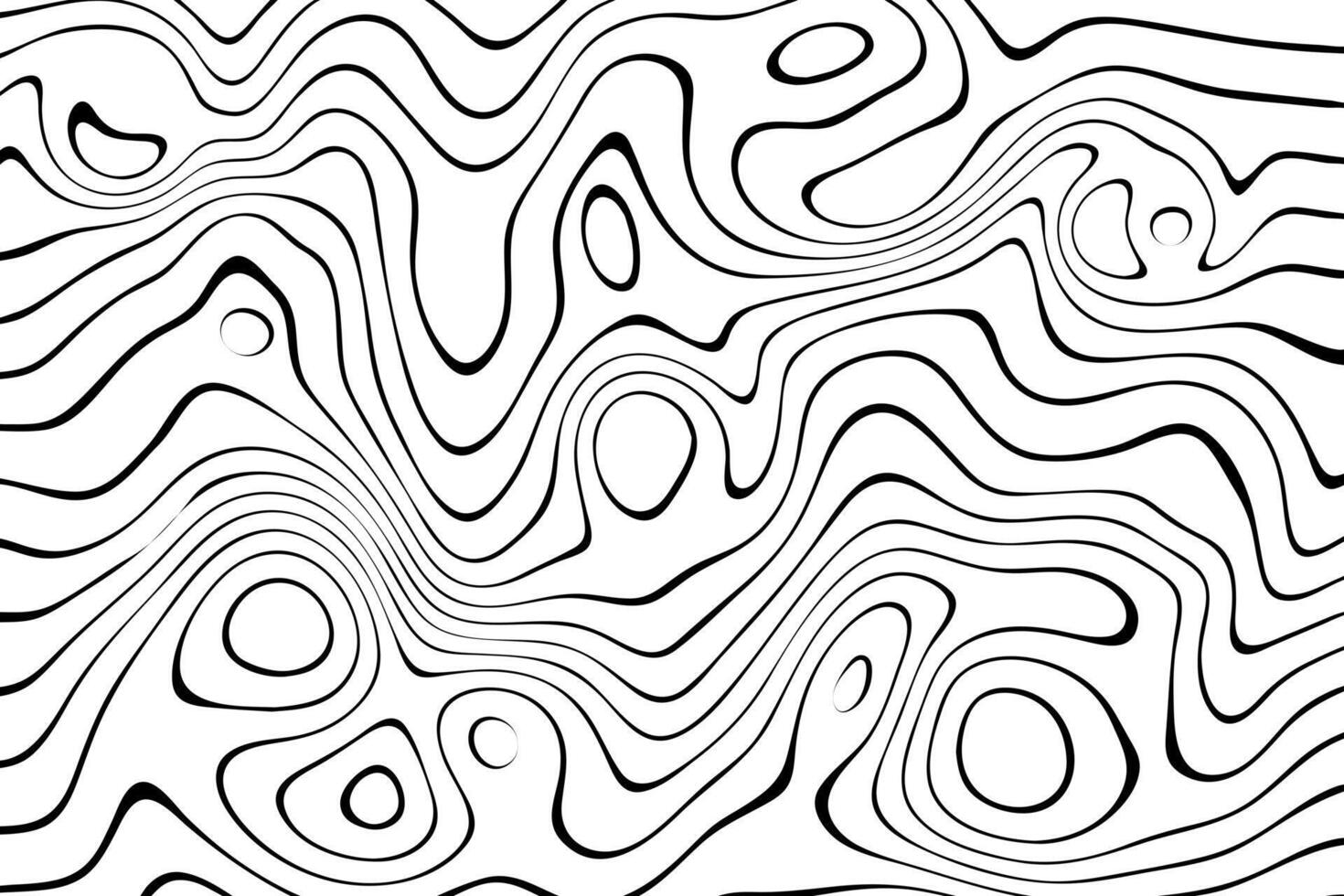 struttura con ondulato Linee su topografica carta geografica. sfondo di convenzionale geografico diagramma nel nero e bianca vettore