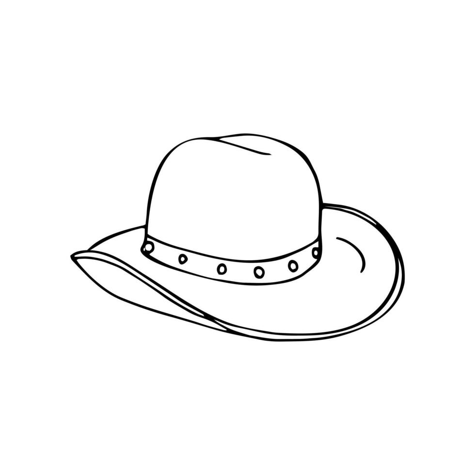 cappello per uomini. cowboy occidentale tema, selvaggio ovest concetto. mano disegnato illustrazione. vettore