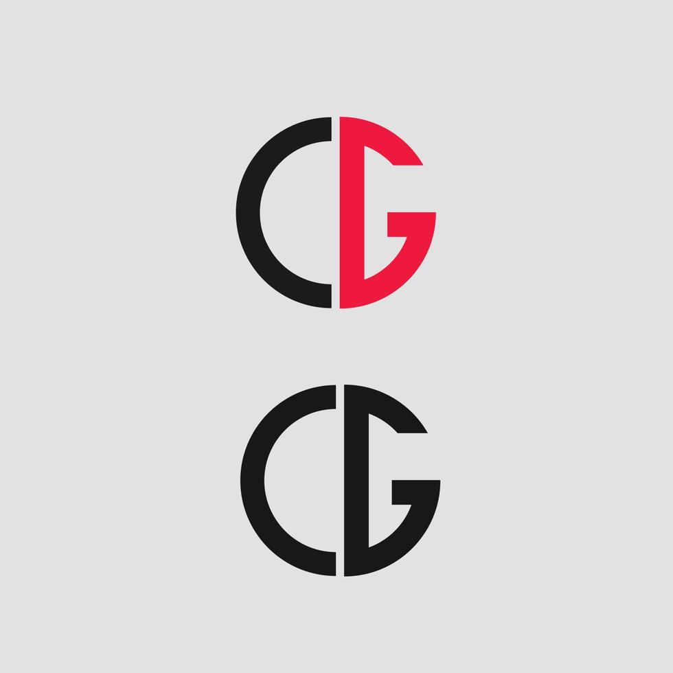 cg lettera logo modello vettoriale creativo forma moderna colorato monogramma cerchio logo logo azienda logo griglia