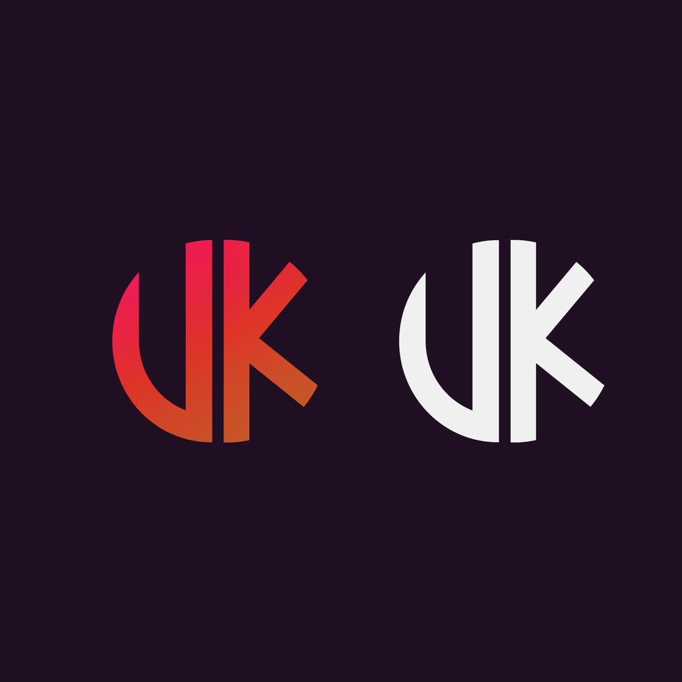 uk lettera logo modello vettoriale creativo forma moderna colorato monogramma cerchio logo logo aziendale logo griglia