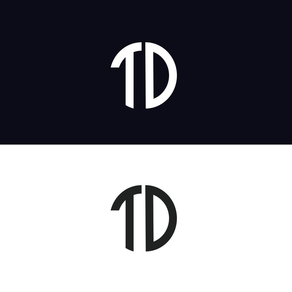 td lettera logo modello vettoriale creativo forma moderna colorato monogramma cerchio logo logo azienda logo griglia