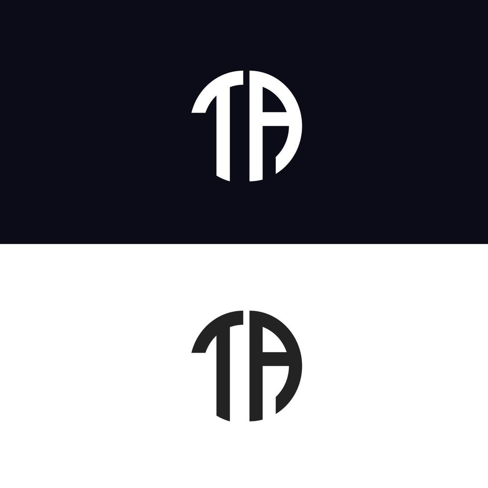 ta lettera logo modello vettoriale creativo forma moderna colorato monogramma cerchio logo logo azienda logo griglia