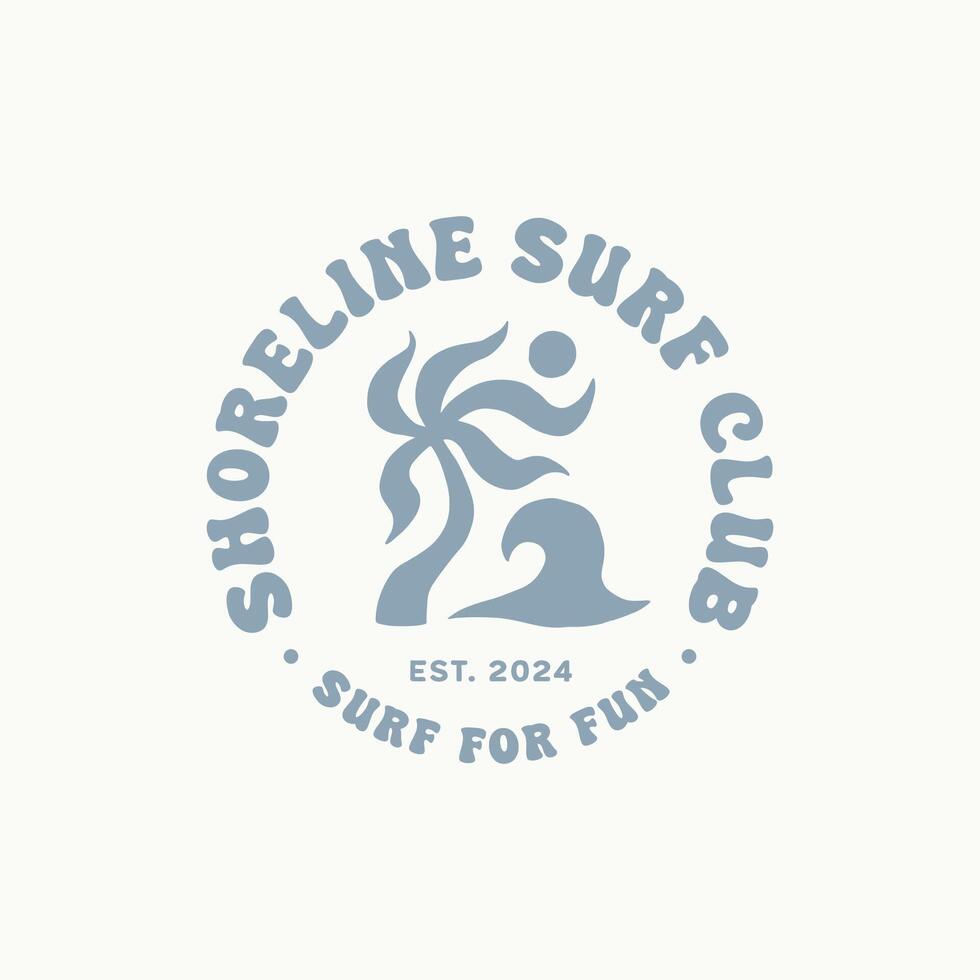 Vintage ▾ Surf logo design modello per Surf club, Surf negozio, Surf merce. vettore