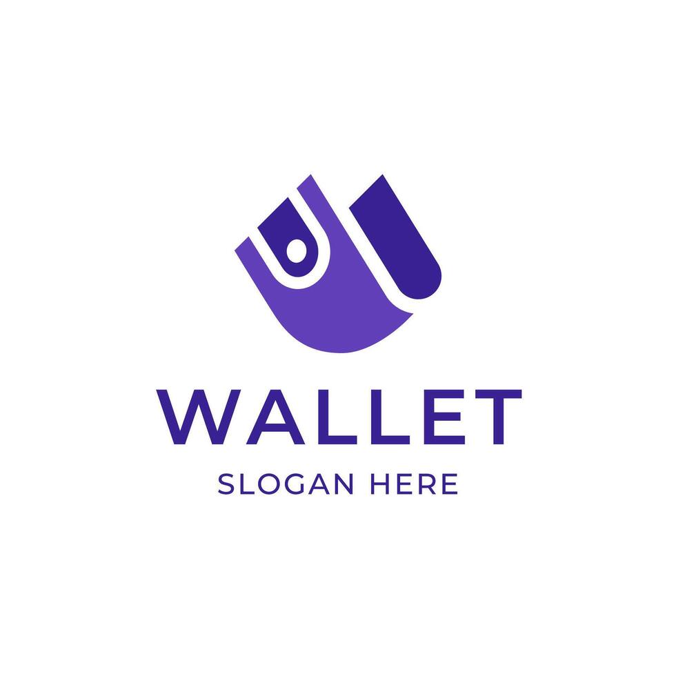 portafoglio moderno minimo viola logo vettore