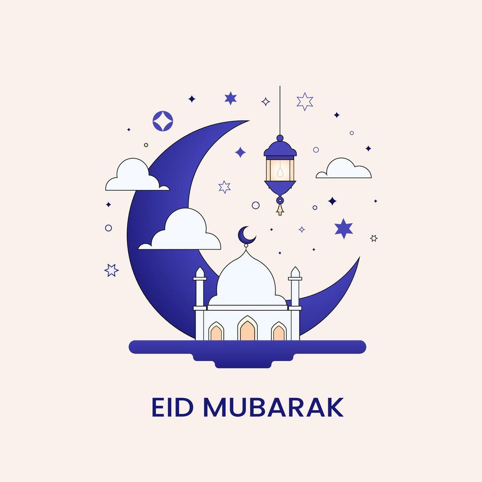 eid mubarak musulmano Festival islamico sfondo illustrazione vettore