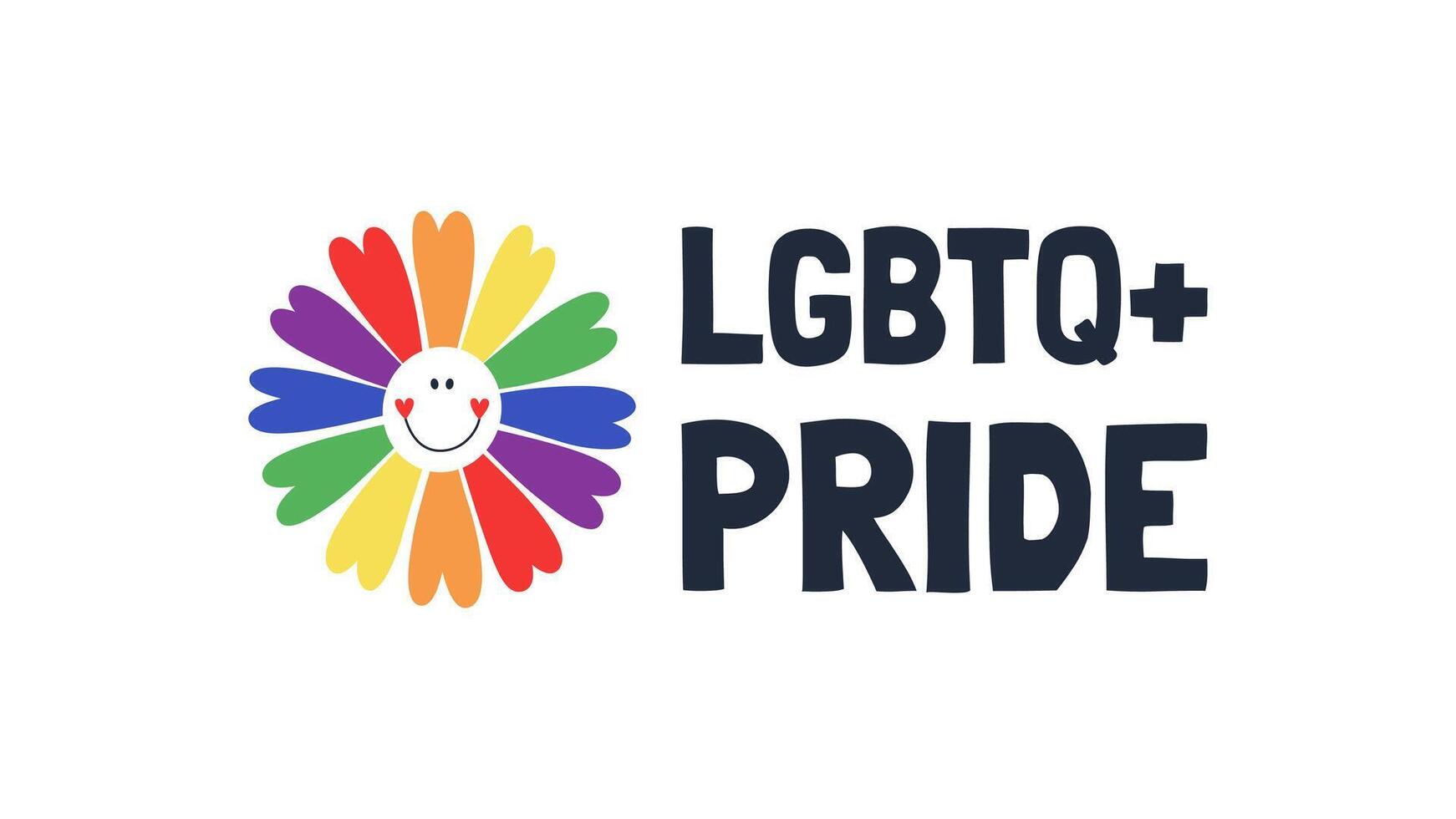 bandiera per il orgoglio. lgbt Comunità illustrazione con arcobaleno e testo. lgbt bandiera, arcobaleno bandiera. vettore