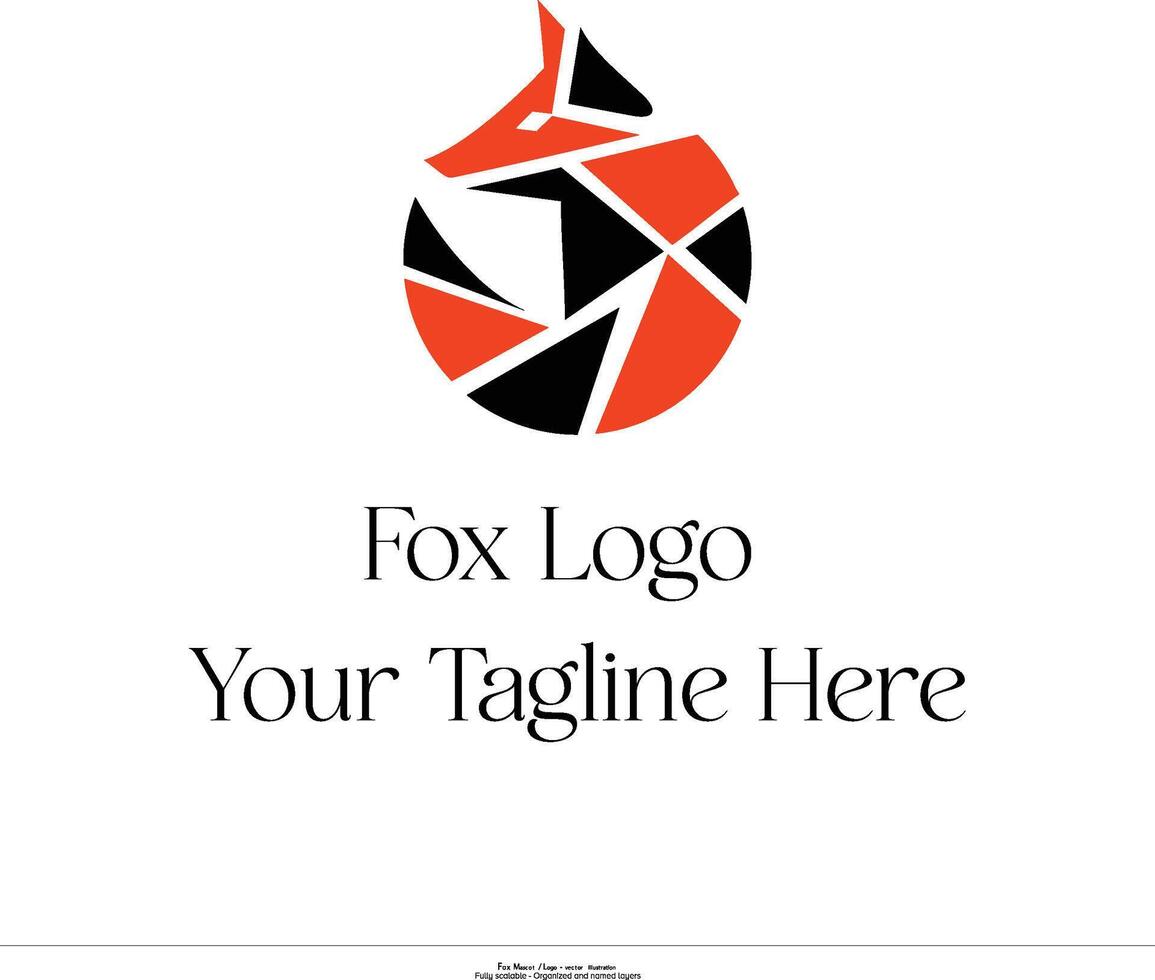 Volpe logo, Volpe colorato portafortuna animale logo. illustrazione. minimalista Volpe illustrazione, disegno. geometrico logo vettore