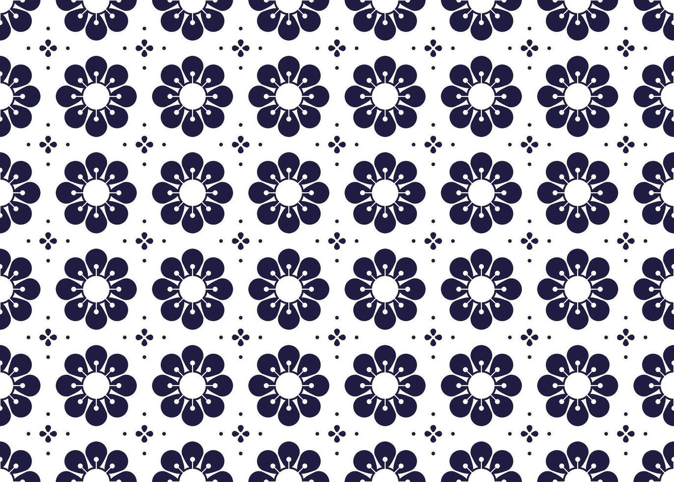 simbolo geometrico buio blu fiori su bianca sfondo senza soluzione di continuità tessuto etnico modello per stoffa tappeto sfondo involucro eccetera. vettore
