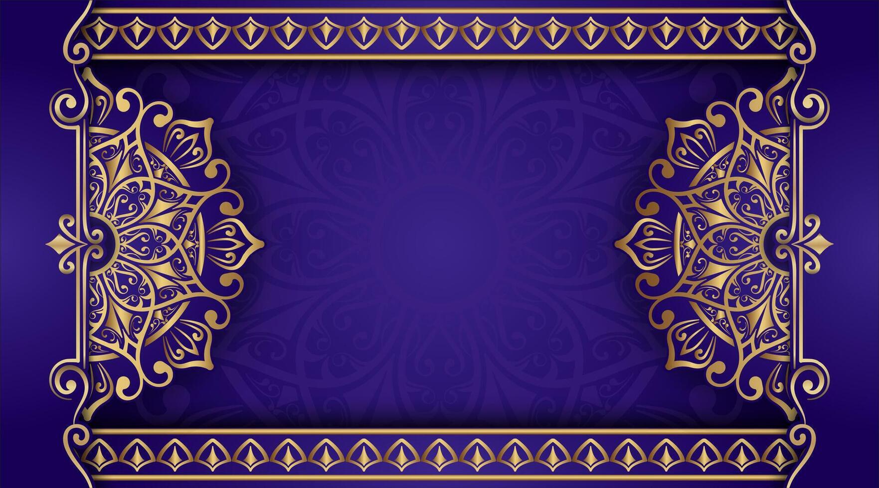 lusso viola sfondo con ornamentale mandala vettore