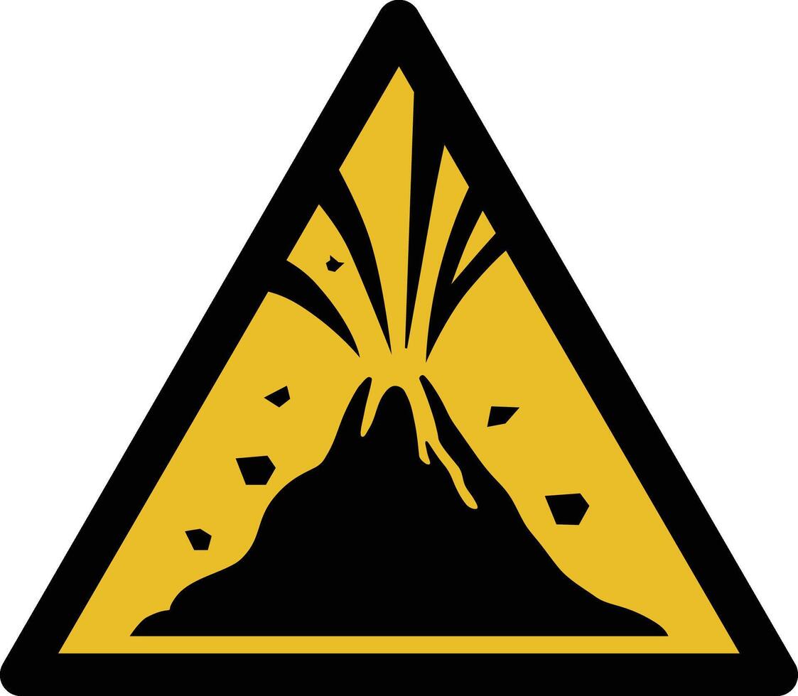 attivo vulcano zona iso simbolo vettore