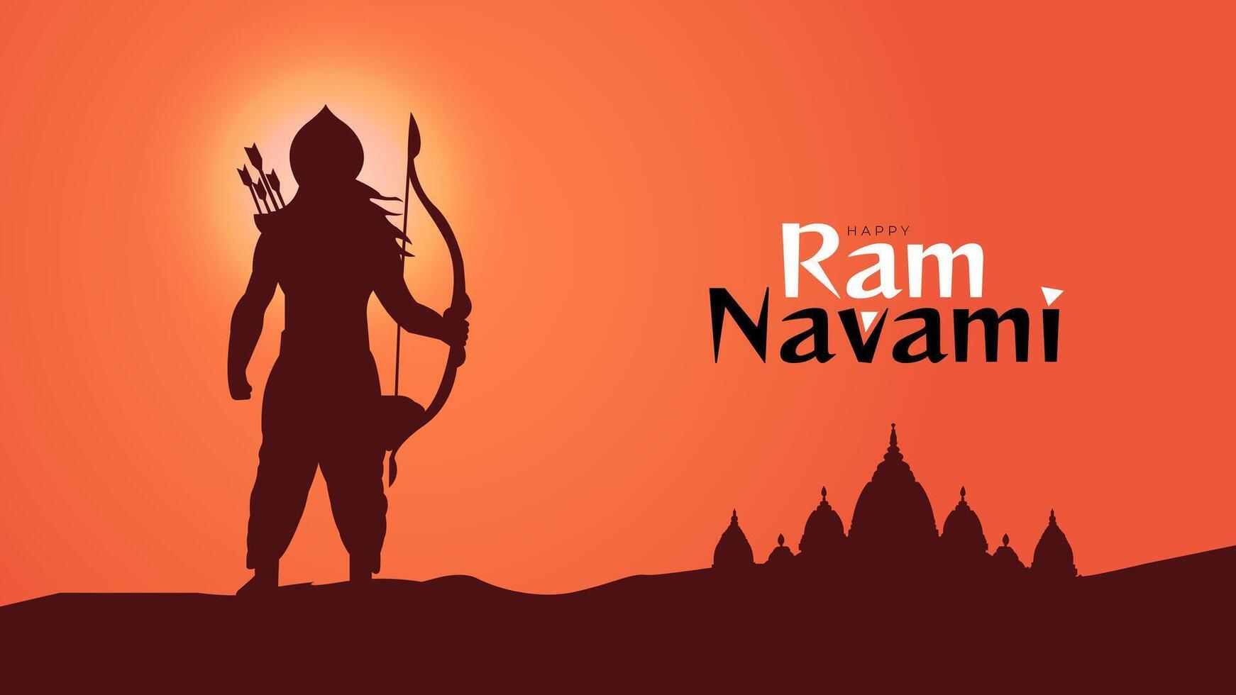 felice ram navami festival dell'india post sui social media vettore