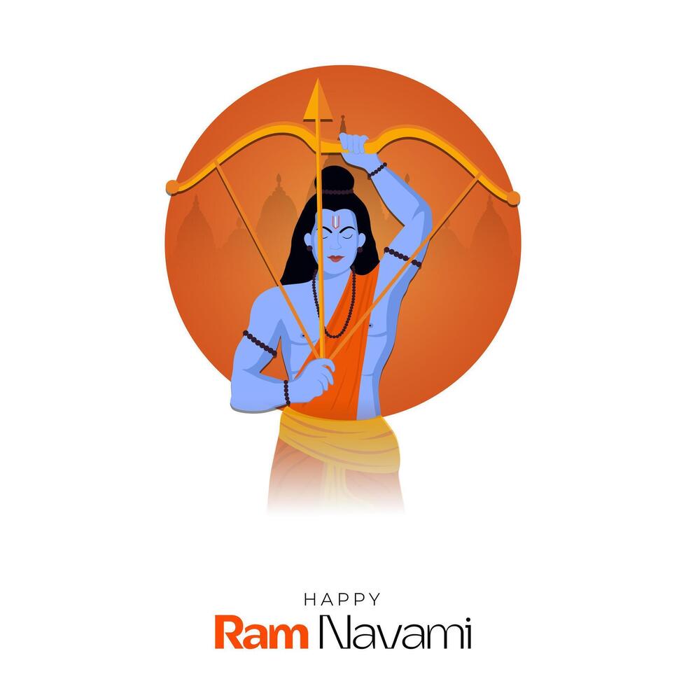 felice ram navami festival dell'india post sui social media vettore