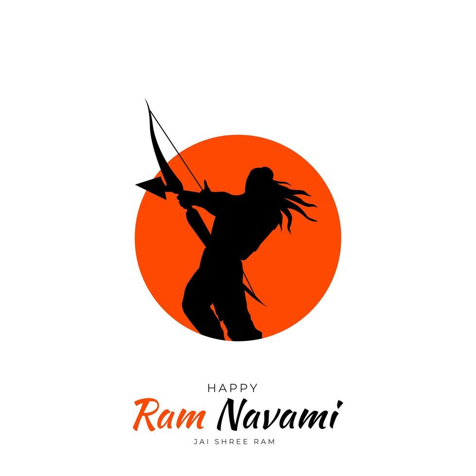 felice ram navami festival dell'india post sui social media vettore