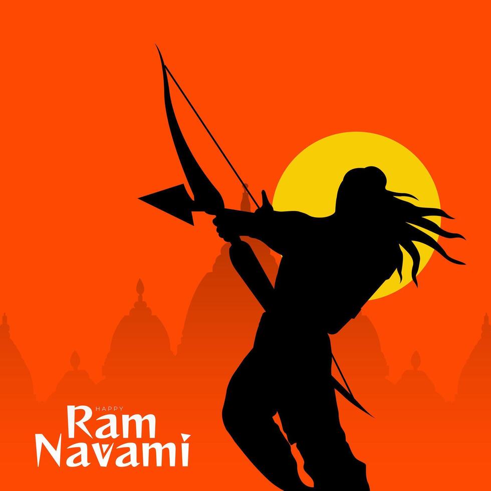 felice ram navami festival dell'india post sui social media vettore