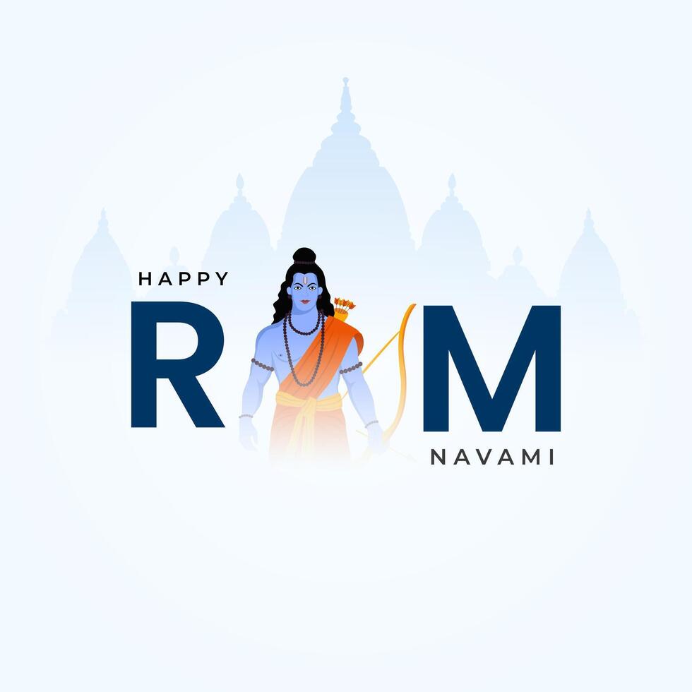 felice ram navami festival dell'india post sui social media vettore