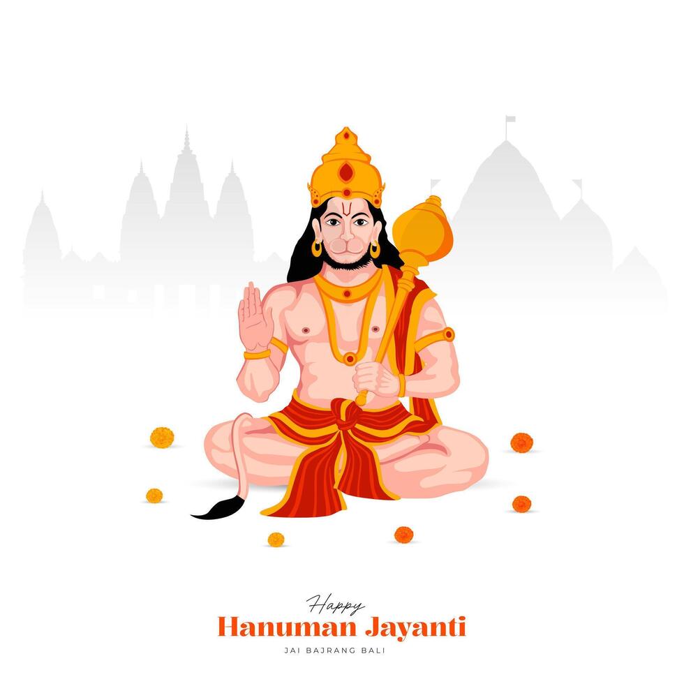 contento hanuman jayanti sociale media inviare il Festival di India vettore