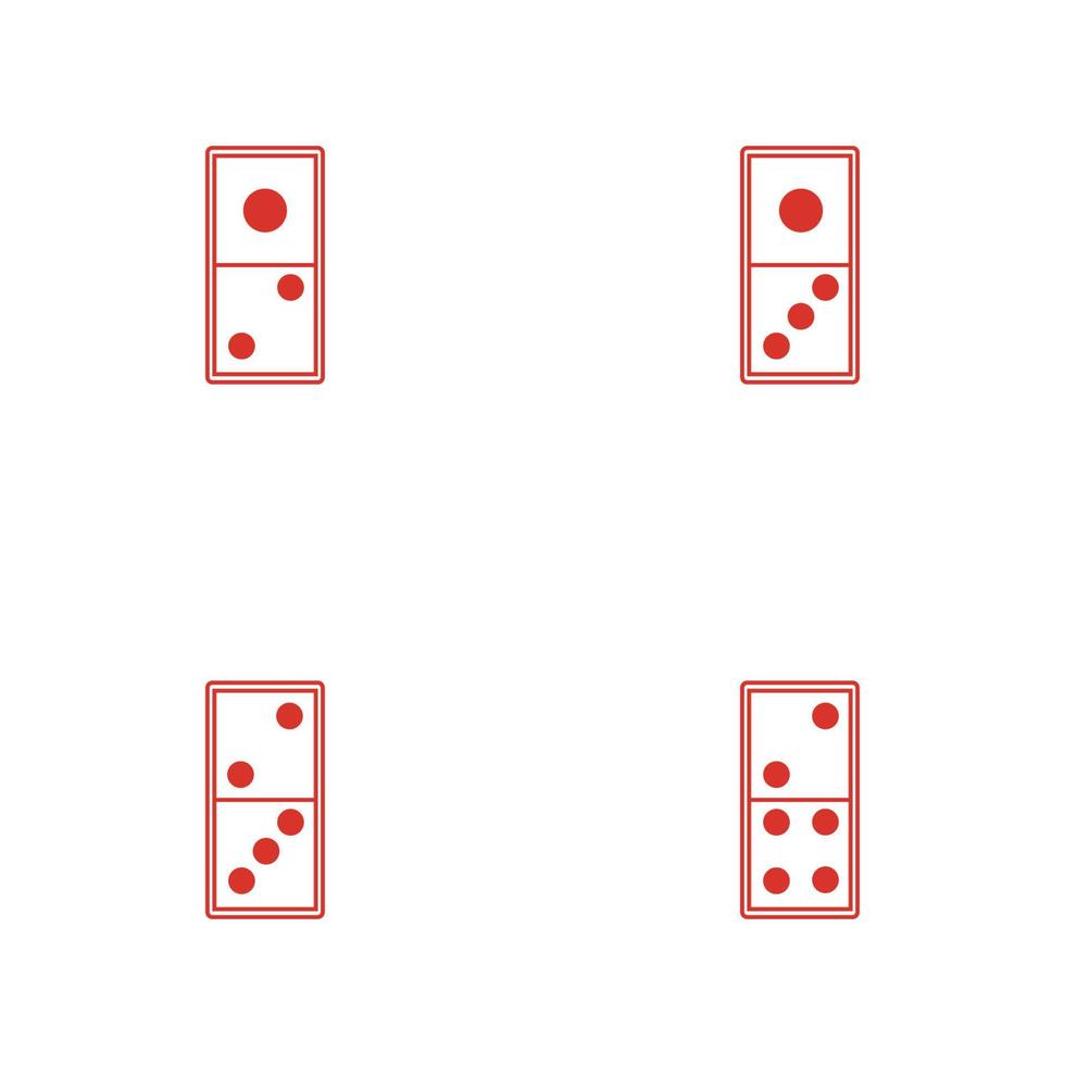 vettore dell'illustrazione di progettazione del logo della carta di domino