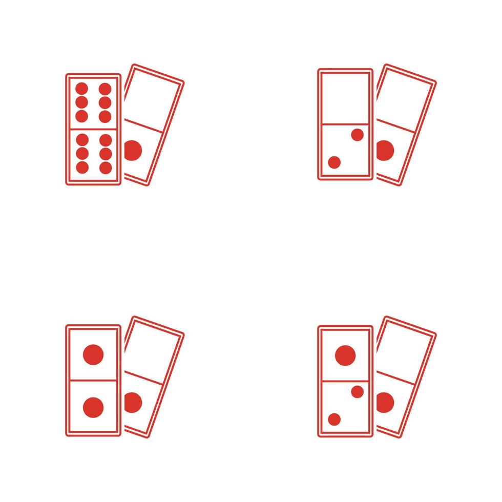 vettore dell'illustrazione di progettazione del logo della carta di domino