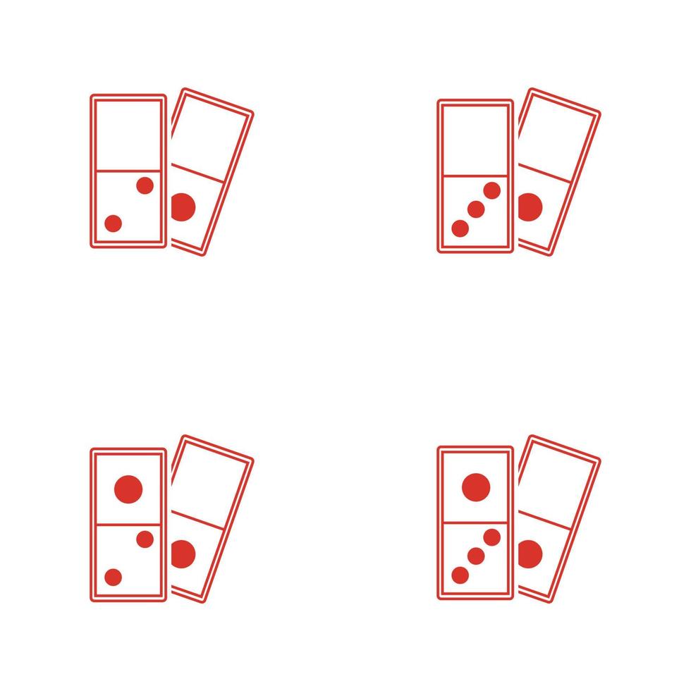 vettore dell'illustrazione di progettazione del logo della carta di domino