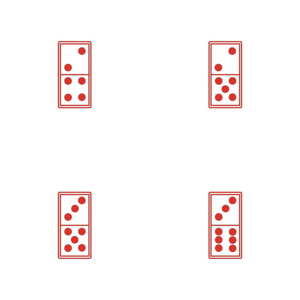 vettore dell'illustrazione di progettazione del logo della carta di domino