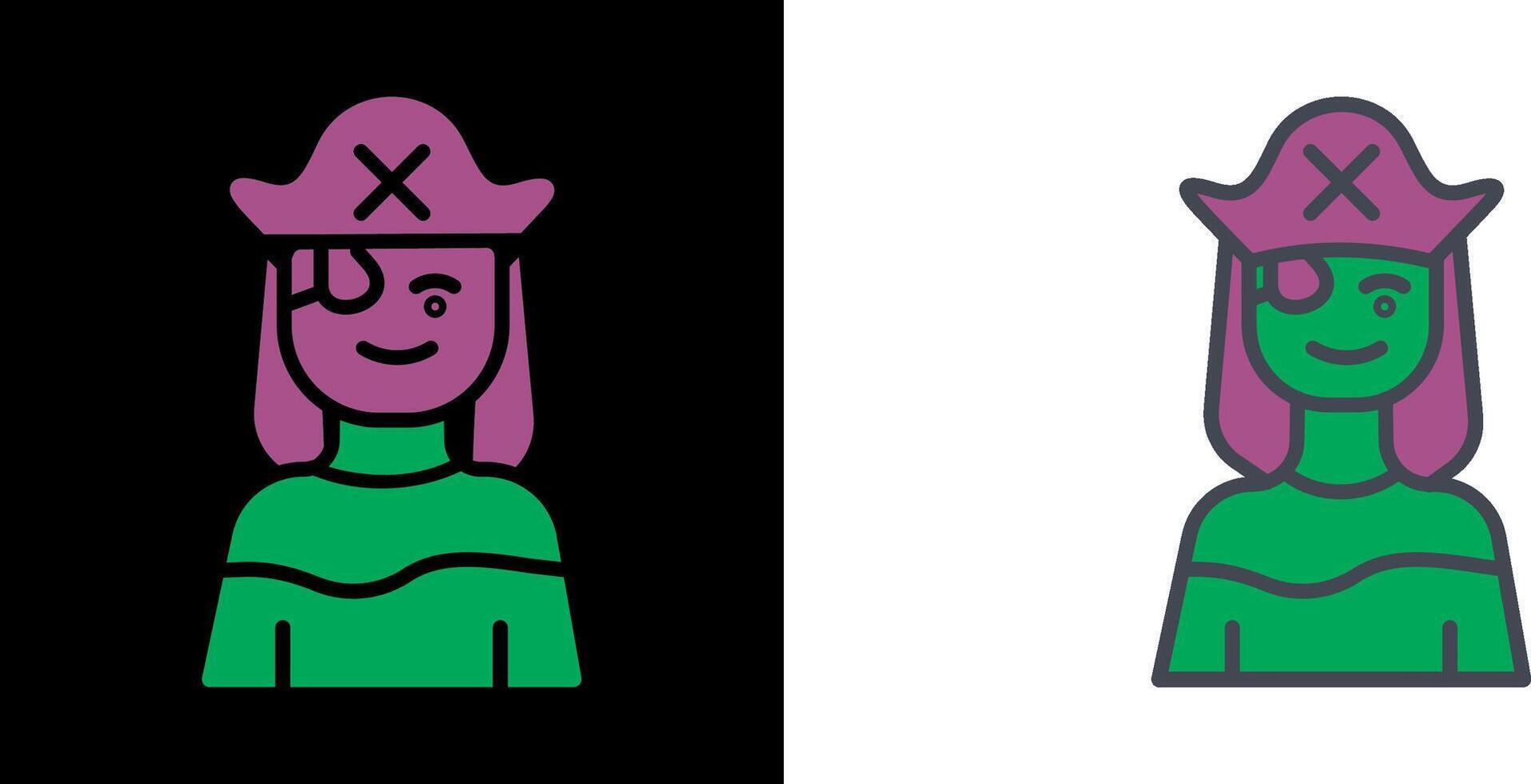 femmina pirata icona vettore