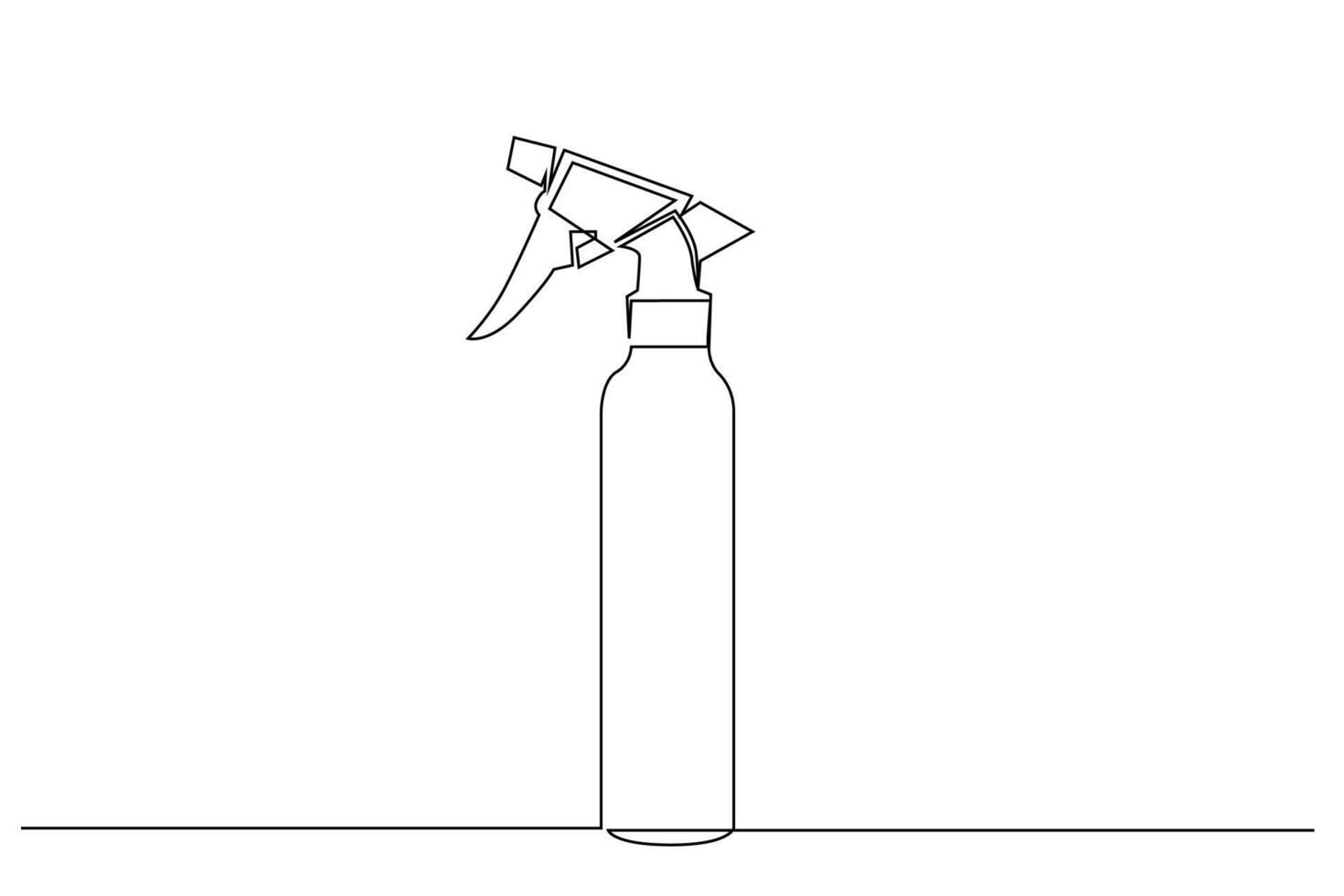 bottiglia pulizia spray realistico uno linea arte design vettore