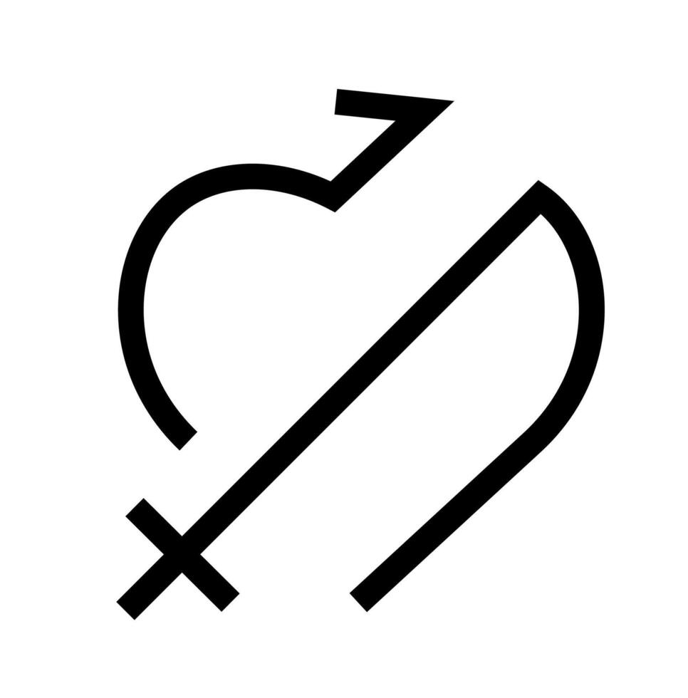 donna uomo Genere cuore simbolo freccia più cartello icona linea design vettore