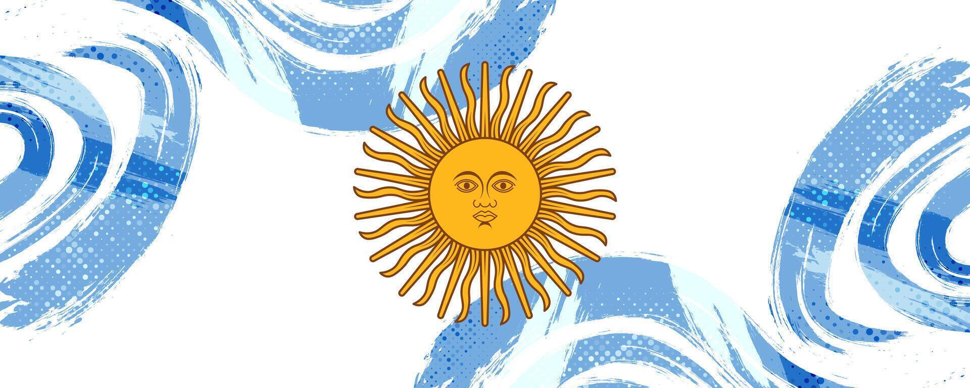 argentina bandiera nel grunge spazzola dipingere stile con mezzitoni effetto. argentino bandiera nel grunge concetto vettore
