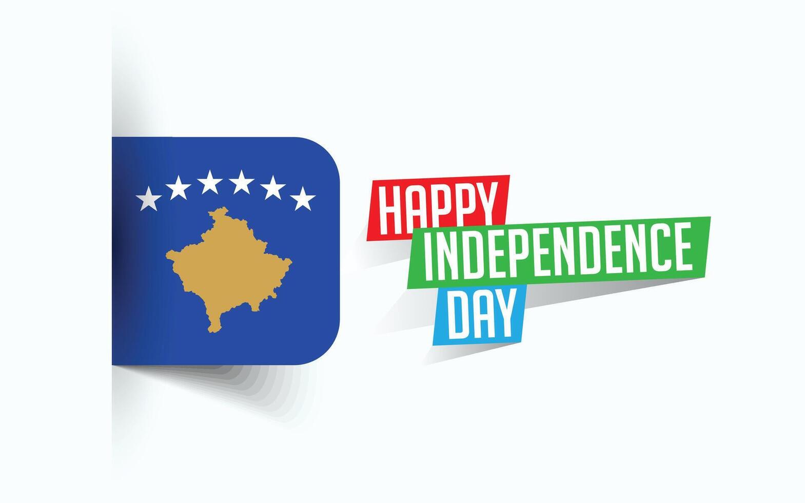 contento indipendenza giorno di kosovo illustrazione, nazionale giorno manifesto, saluto modello disegno, eps fonte file vettore
