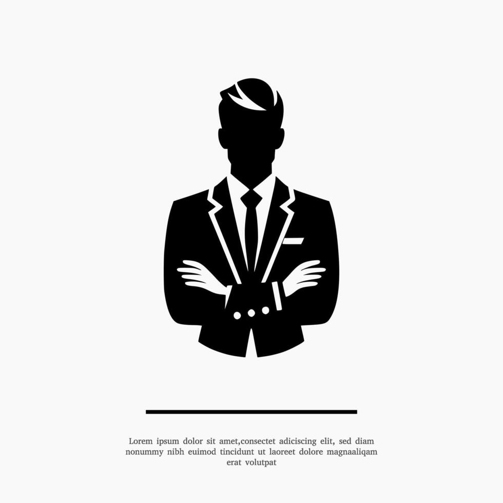 attività commerciale uomo nel completo da uomo. comando silhouette illustrazione concetto. vettore