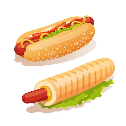 Set di hot dog vettore