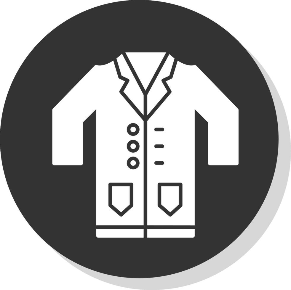 laboratorio cappotto glifo grigio cerchio icona vettore