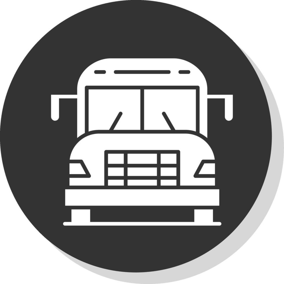 scuola autobus glifo grigio cerchio icona vettore