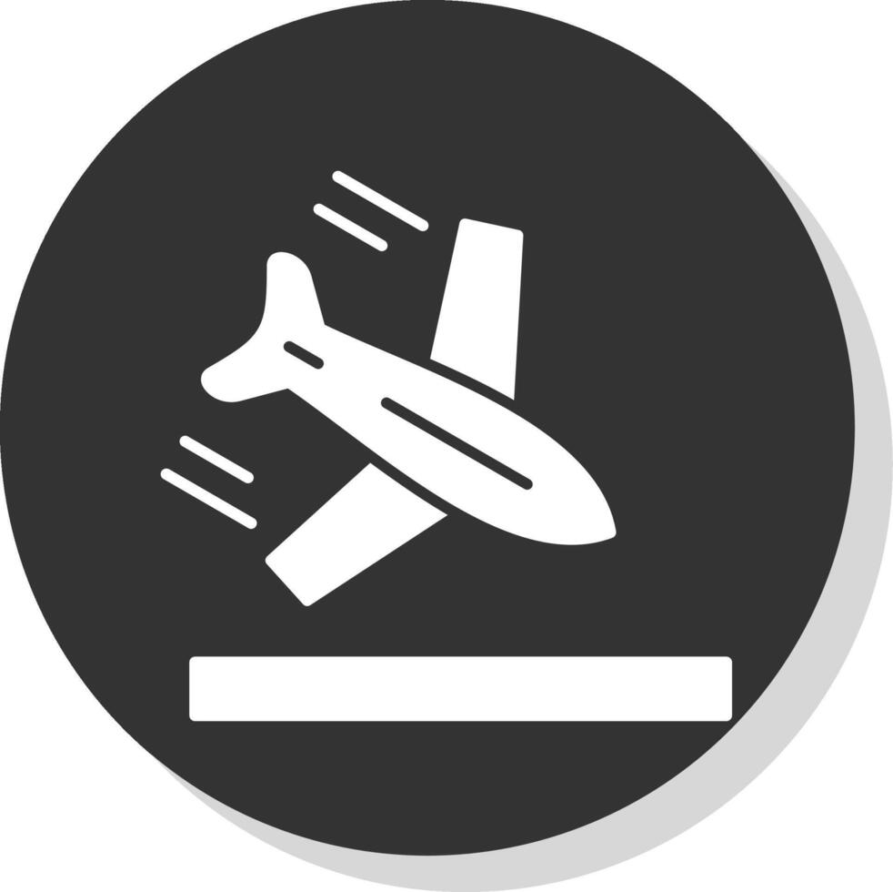 aereo glifo grigio cerchio icona vettore