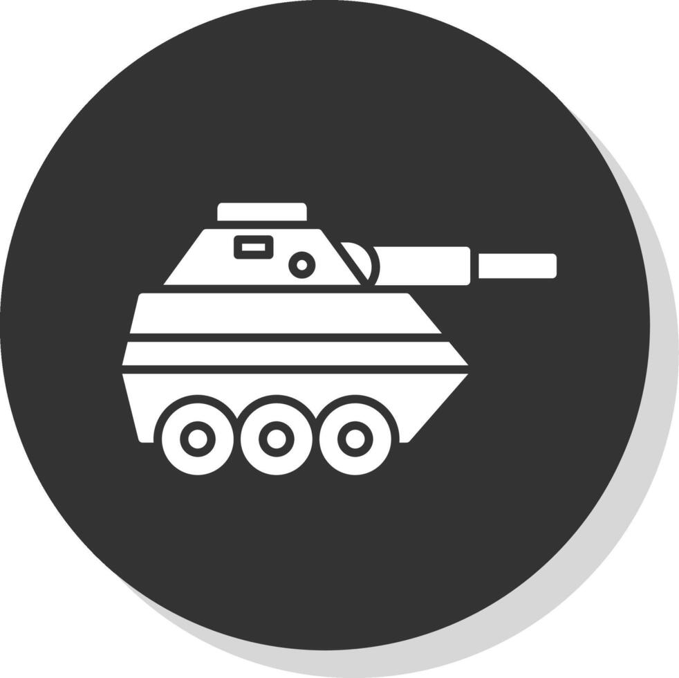 fanteria furgone glifo grigio cerchio icona vettore