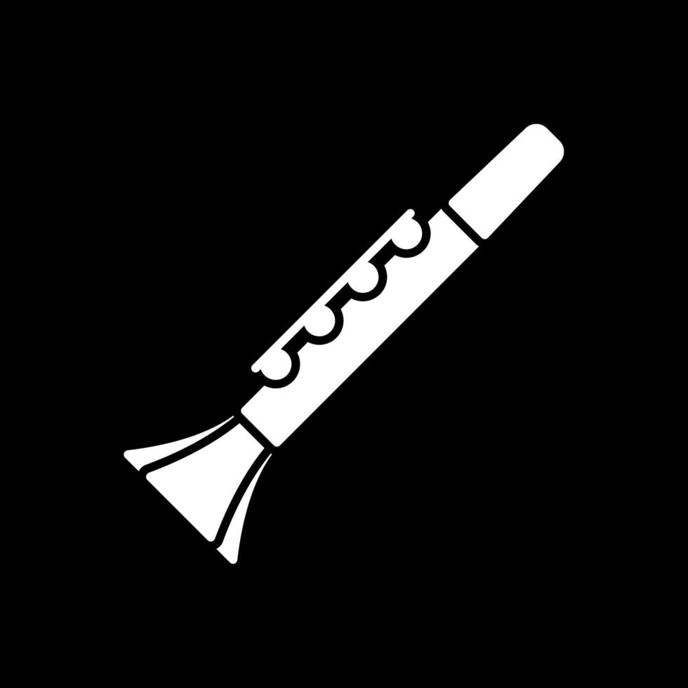 icona glifo clarinetto invertito vettore