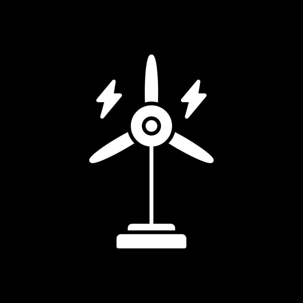 eolico turbina glifo rovesciato icona vettore