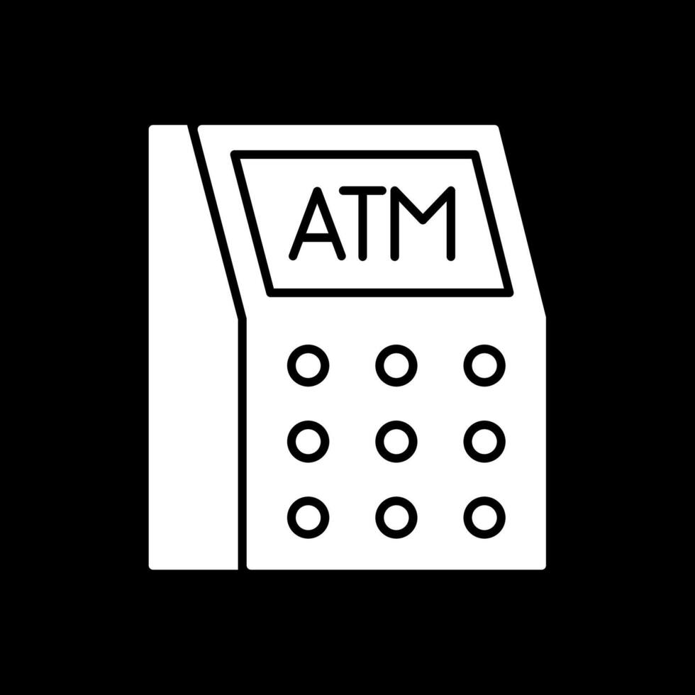 icona del glifo della macchina bancomat invertita vettore