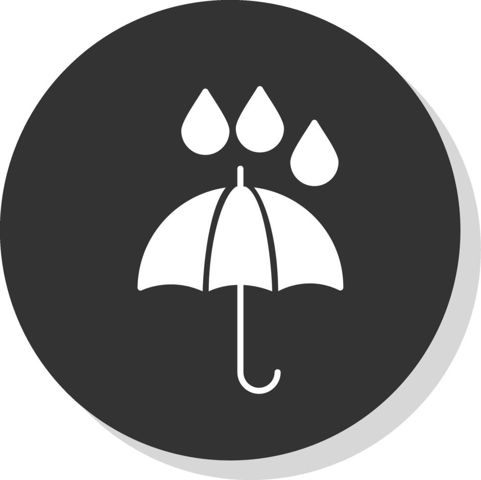 ombrello glifo grigio cerchio icona vettore