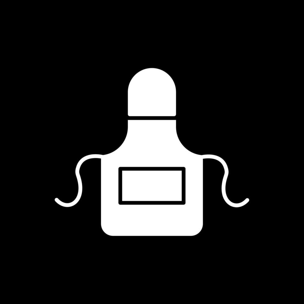 grembiule glifo invertito icona vettore