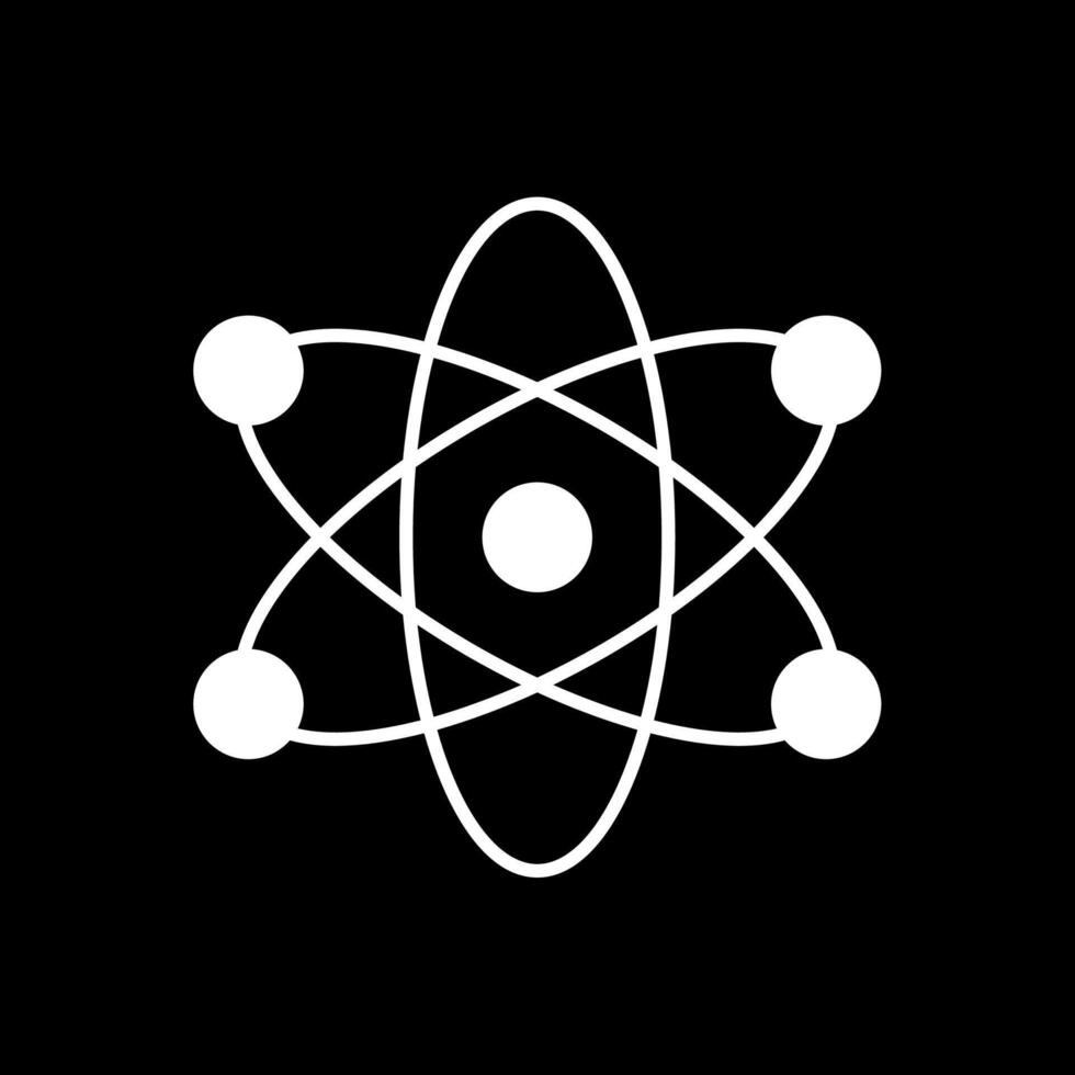 icona glifo invertito atomo vettore